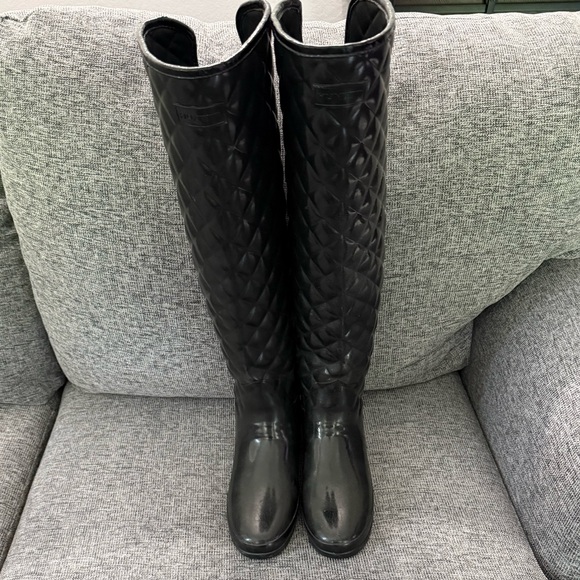 Hunter Refined Quilted Over The Knee Boots Size - Picture 6 of 14